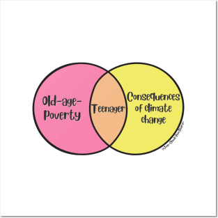 Venn Diagram Teenager Old-age-poverty vs. Consequences of climate change Posters and Art